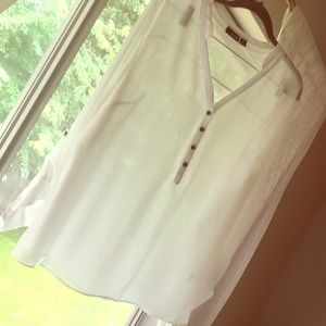 Ivory sheer blouse, a.n.a. Size XL